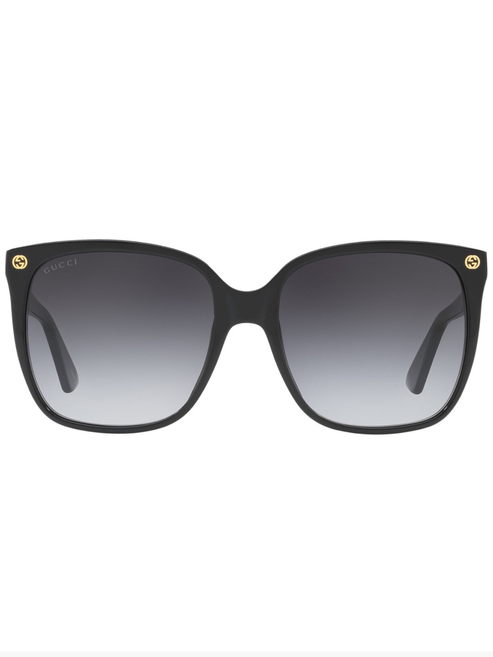 Gucci Black Square Eyeglasses with Gold Accents